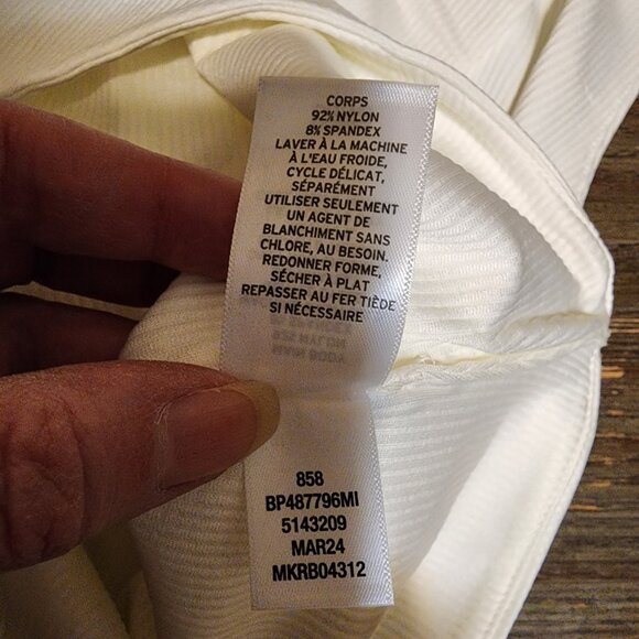 BP Ribbed Tank Bodysuit NWT White X-Small - Picture 7 of 7